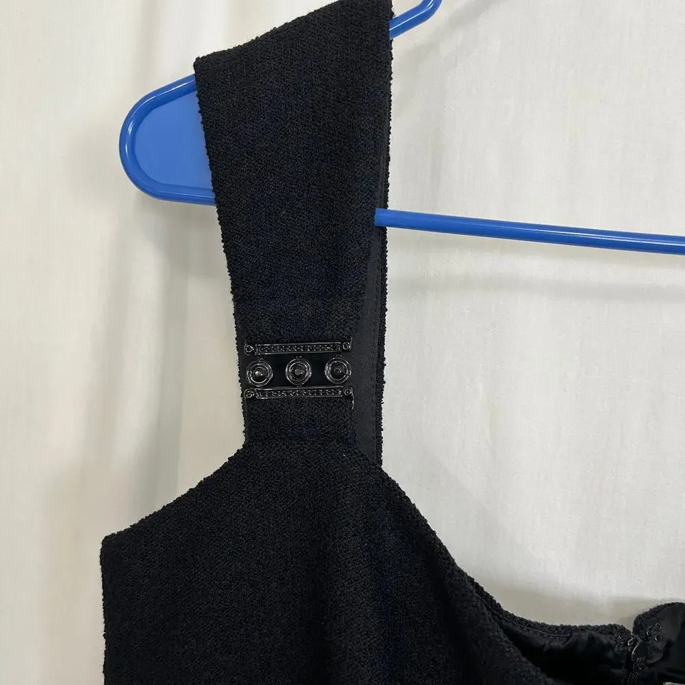 St. John Couture Black Sleeveless Twill Knit Cocktail‎ Dress Women's Size 12 HTF